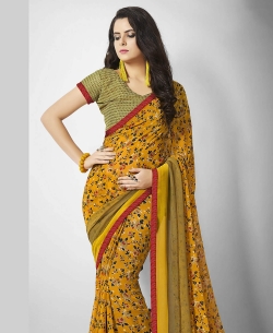 Multi Major Georgette Printed Regular Sarees