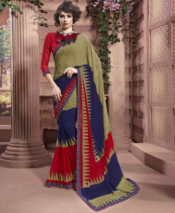 Multi Weight Less Major Georgette Printed Regular Sarees