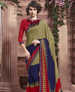 Multi Weight Less Major Georgette Printed Regular Sarees