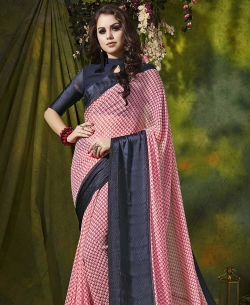 Pink Weight Less Satin Silk Printed Regular Sarees