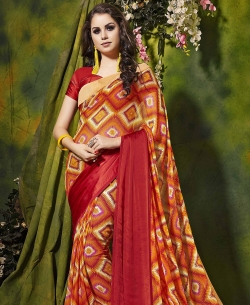 Multi Weight Less Satin Silk Printed Regular Sarees