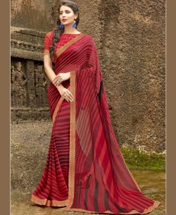 Multi Pure Georgette Printed Regular Sarees