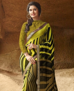 Multi Pure Georgette Printed Regular Sarees