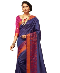 Blue Uppada Silk  Jaquard Style Traditional Sarees