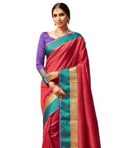 Red Uppada Silk  Jaquard Style Traditional Sarees