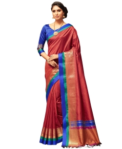 Red Uppada Silk  Jaquard Style Traditional Sarees
