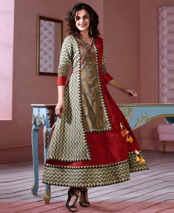 Multi Cotton Printed Anarkali Kurtis