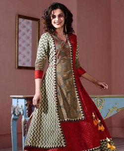Multi Cotton Printed Anarkali Kurtis