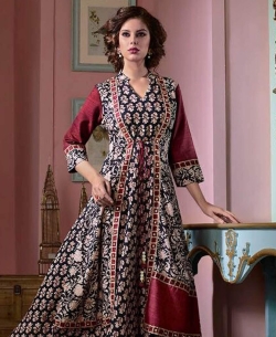 Multi Cotton Printed Anarkali Kurtis