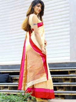 Cream Cotton Silk Printed Cotton Sarees