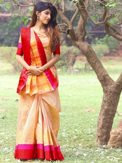 Cream Cotton Silk Printed Cotton Sarees