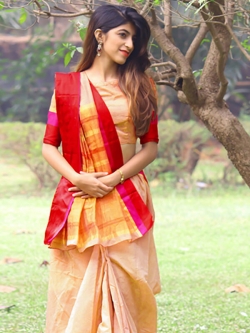 Cream Cotton Silk Printed Cotton Sarees