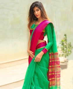 Green Cotton Silk Printed Cotton Sarees