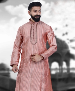 Magenta Art Silk Plain Kurta Pajama