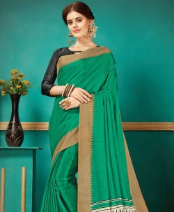 Green Pashmina Silk Printed Regular Sarees
