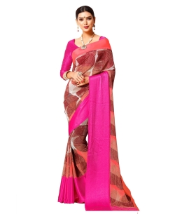 Multi Georgette, Satin Printed Regular Sarees