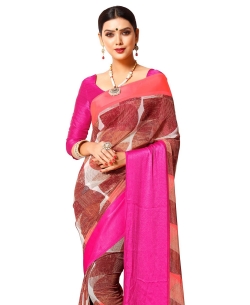 Multi Georgette, Satin Printed Regular Sarees