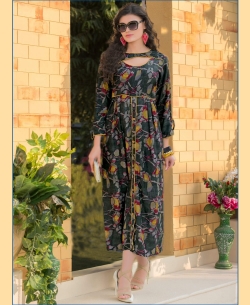 Multi Rayon Printed Anarkali Kurtis