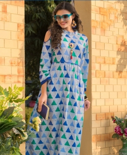 Multi Rayon Printed Anarkali Kurtis
