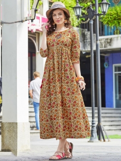 Multi Cotton Printed Anarkali Kurtis