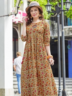 Multi Cotton Printed Anarkali Kurtis