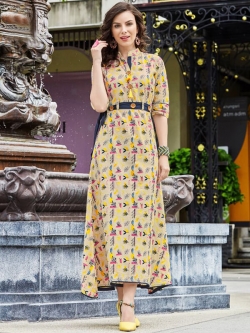 Multi Cotton Printed Anarkali Kurtis