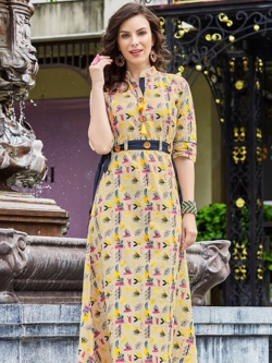 Multi Cotton Printed Anarkali Kurtis