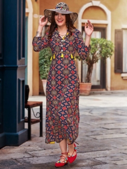 Multi Cotton Printed Anarkali Kurtis