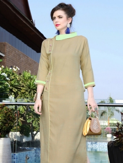 Sandal Rayon Plain A Line Kurtis