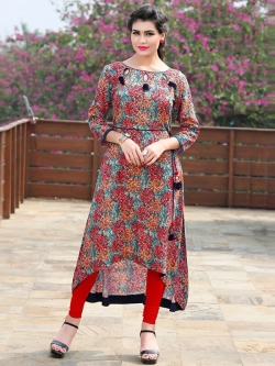Multi Rayon Printed Anarkali Kurtis