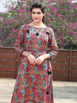 Multi Rayon Printed Anarkali Kurtis