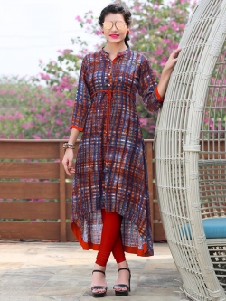 Multi Rayon Printed Anarkali Kurtis