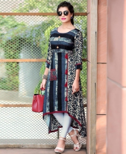 Multi Rayon Printed Anarkali Kurtis
