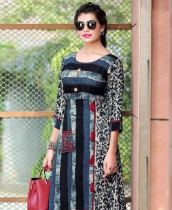Multi Rayon Printed Anarkali Kurtis