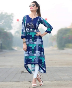 Multi Rayon Printed Anarkali Kurtis