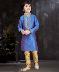 2 Tone Firoze Banarasi Jacquard Embroidery Boys Kurta Pajama