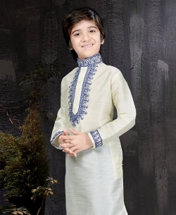 Lemon Art Dupion Plain Boys Kurta Pajama