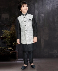 Black Art Dupion NA Boys Kurta Pajama
