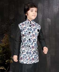 Black Art Dupion NA Boys Kurta Pajama
