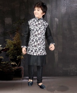 Black Art Dupion NA Boys Kurta Pajama