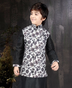 Black Art Dupion NA Boys Kurta Pajama