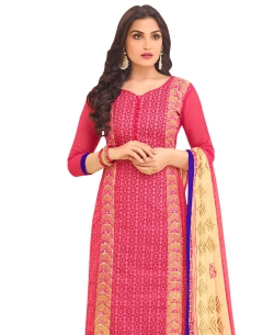 Pink Chanderi Embroidery Straight Suits
