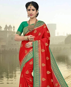 Red Silk Zari Work Traditional Sarees
