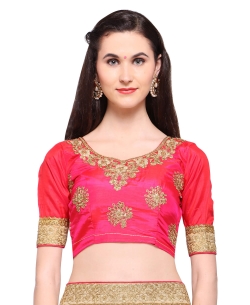 Beige Banarasi Silk Embroidery Half And Half Sarees