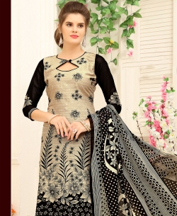Brown Cotton Printed Chudidhar Suits