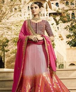 Multi Silk Embroidery A Line Lehengas