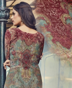 Multi Cotton Satin Printed Straight Cut Kurtis