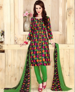 Multi Cotton Printed Chudidhar Suits