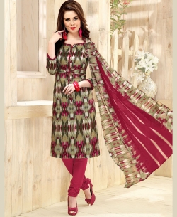 Multi Cotton Printed Chudidhar Suits