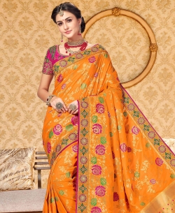 Mango Uppada Silk Embroidery Designer Sarees